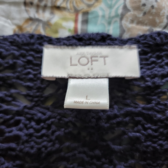 Loft Open Weave Knit Sweater Size Large - Picture 2 of 2
